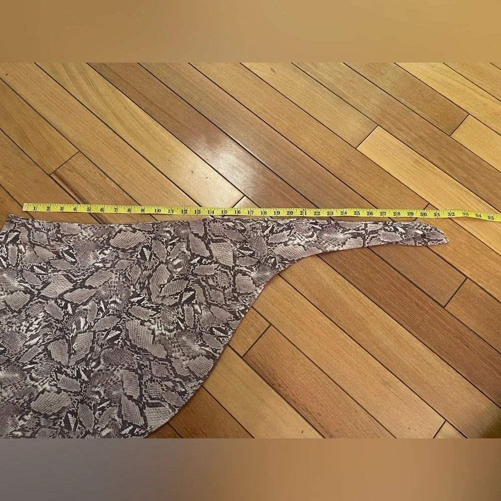 Good American Snakeskin Print beach/Pool Wrap Skirt Sz 0–4 Gray Taupe Tie Waist - Picture 5 of 8